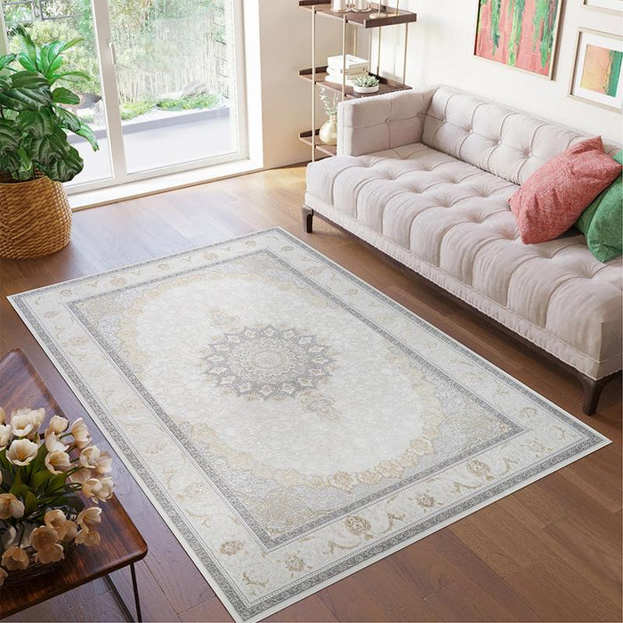 Amber Light Grey Cream Rug - 30956B