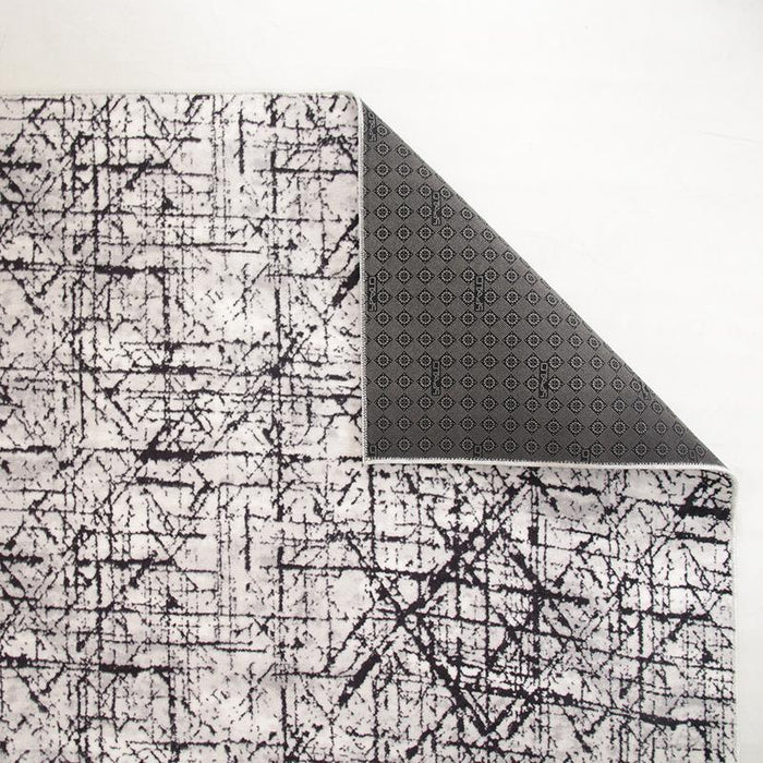 Digital Black Line Washable Rug