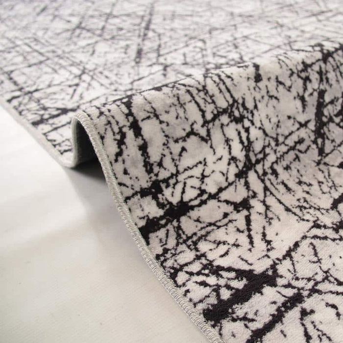 Digital Black Line Washable Rug