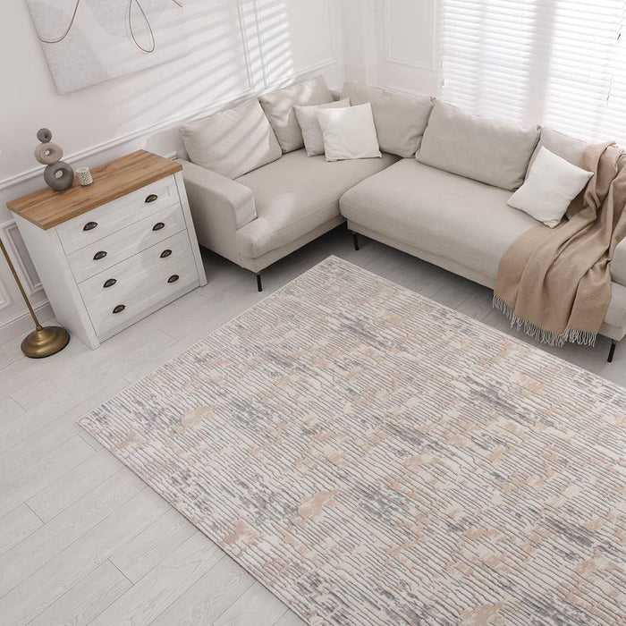 Digital Brown Line Washable Rug