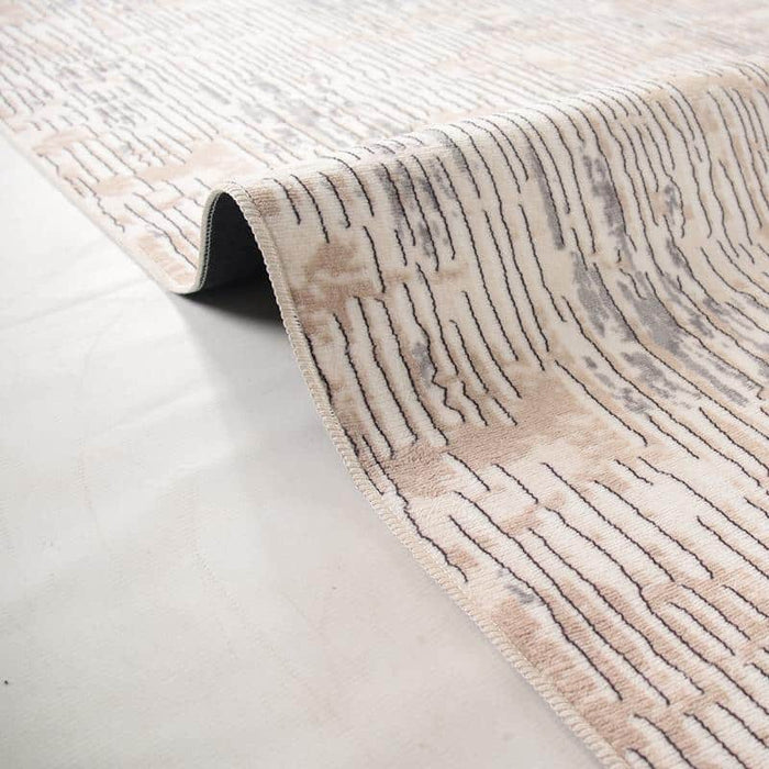 Digital Brown Line Washable Rug