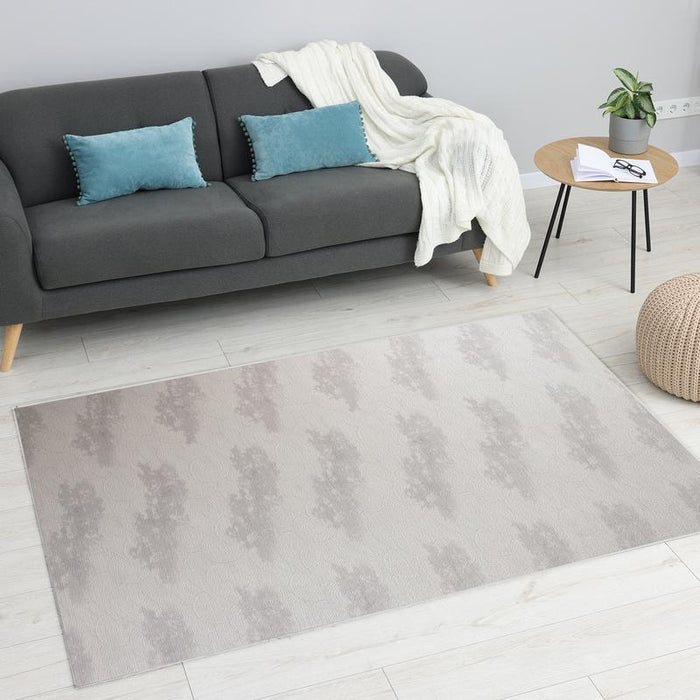 Digital Grey Cloud Washable Rug