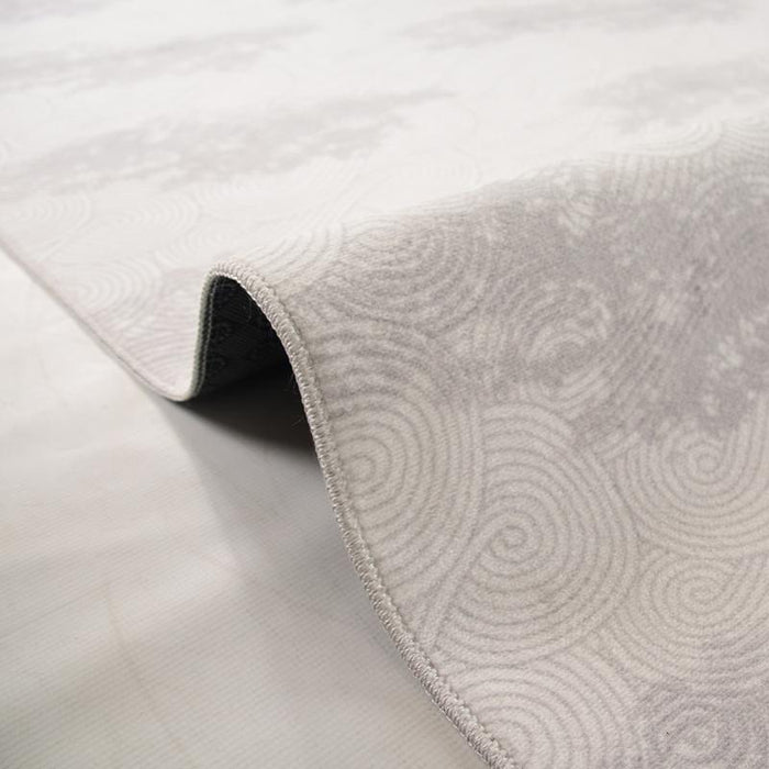 Digital Grey Cloud Washable Rug