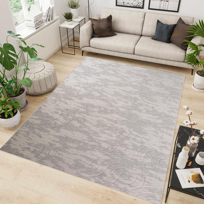 Digital Grey Maze Washable Rug