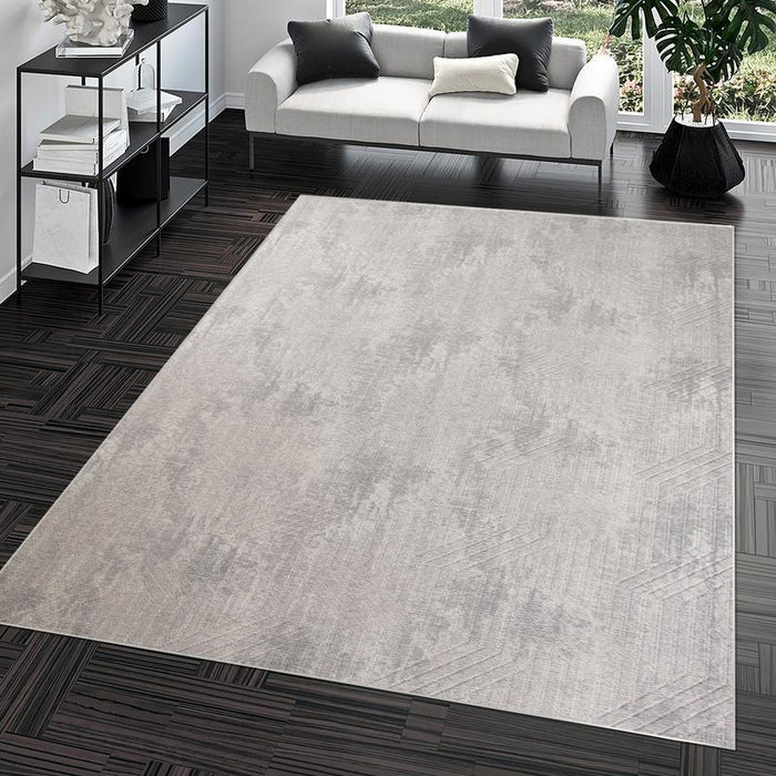 Digital Soft Grey Washable Rug