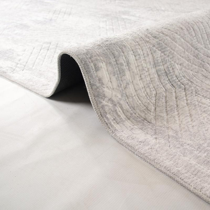 Digital Soft Grey Washable Rug