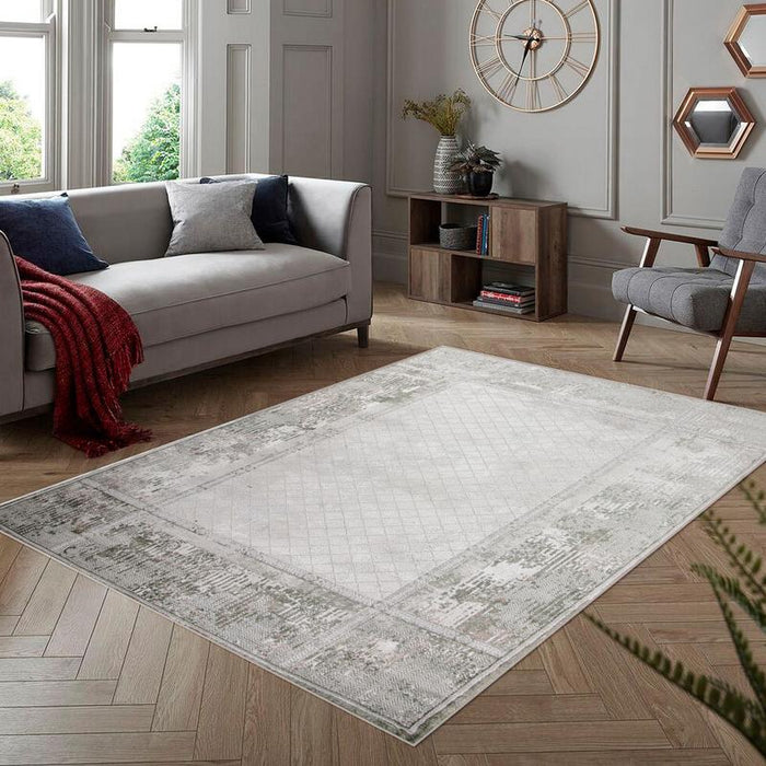 Diva Cream Green Rug - MR408