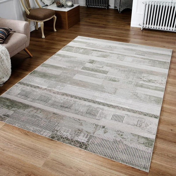 Diva Cream Green Rug - MR414