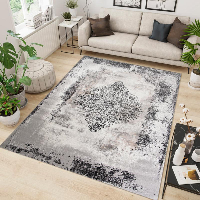 Diva Grey Black Rug MR276