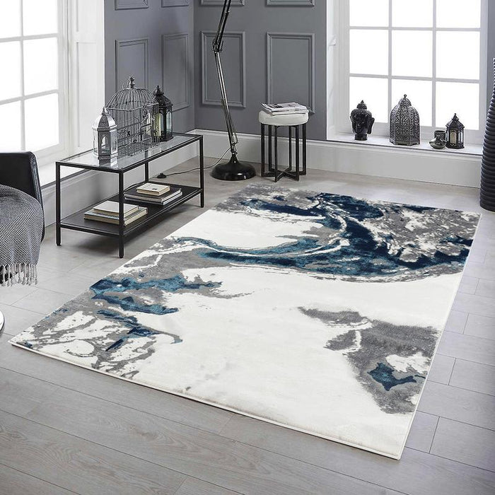 Elit Crimp Grey Blue Rug - Kristal Carpets