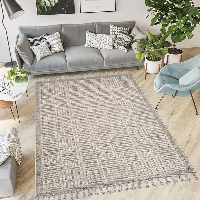 Jute White Beige Rug - 25277A