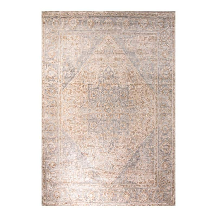 Rainbow Diamond Frame Beige Rug