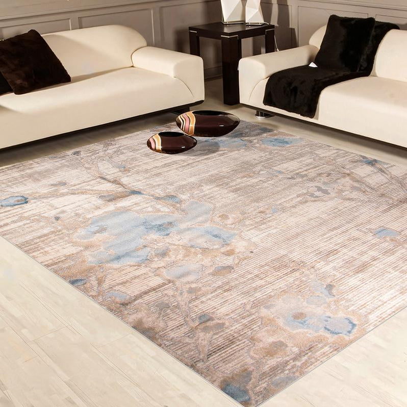 Rainbow Trace Pattern Beige Rug - Kristal Carpets