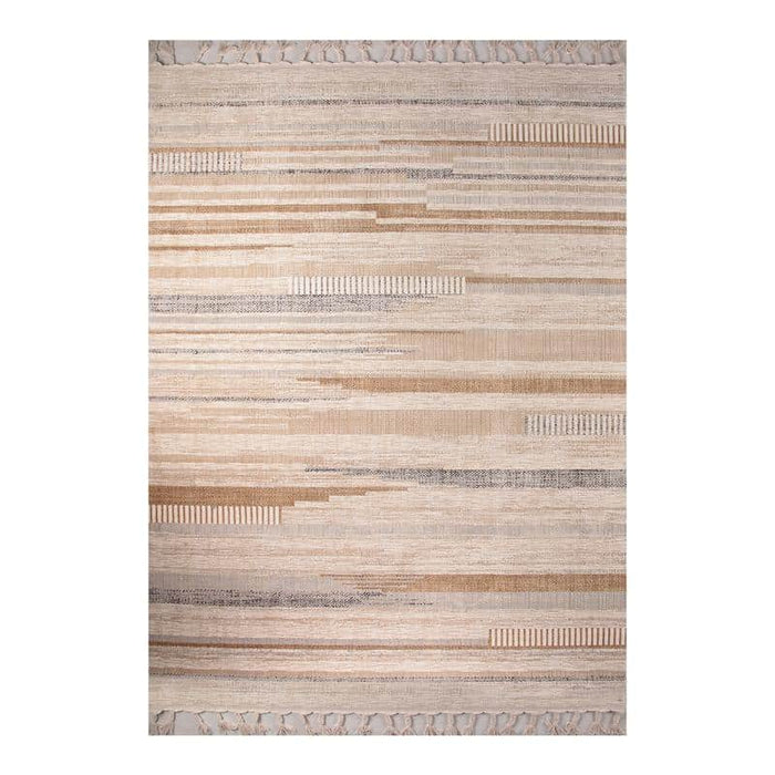 Random Stripe Pattern Beige Rug