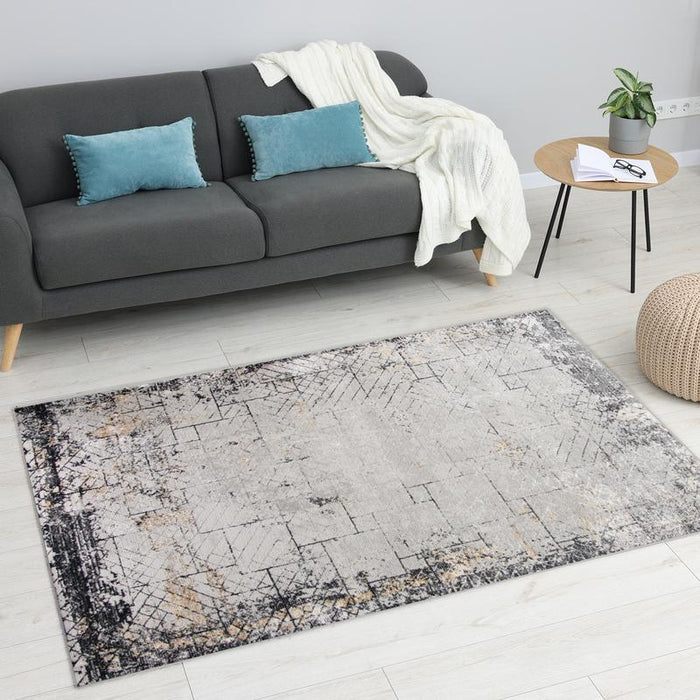 Star Grey Black Rug - LP407