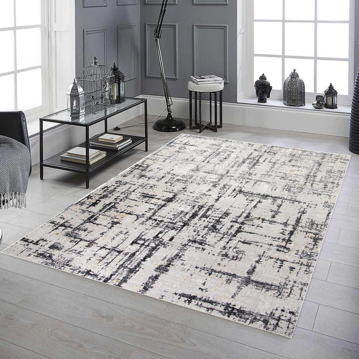 Star Grey Black Rug - LP418