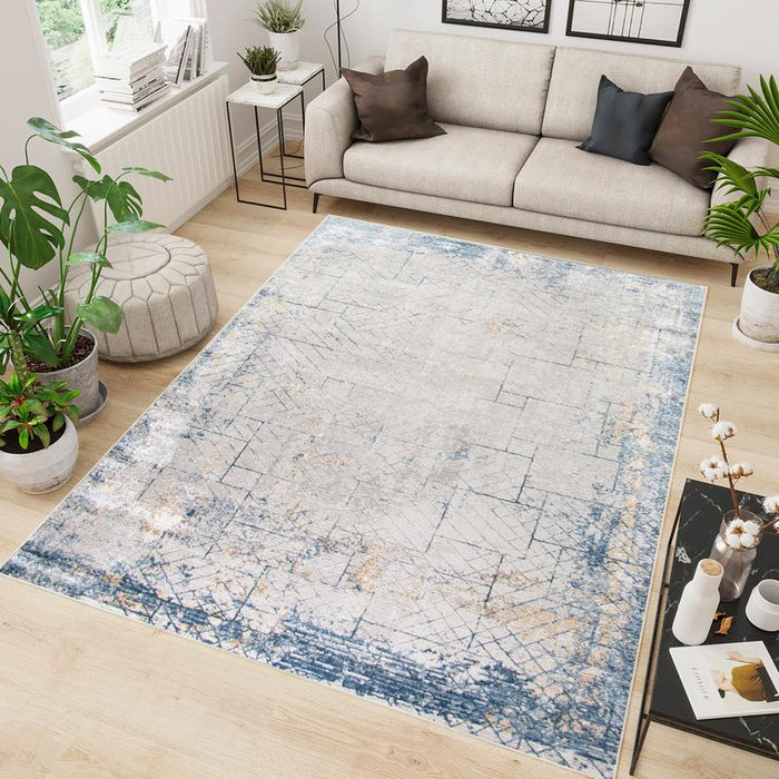 Star Grey Navy Rug - LP407