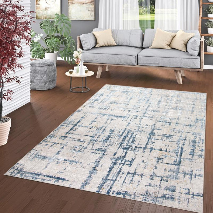 Star Grey Navy Rug - LP418