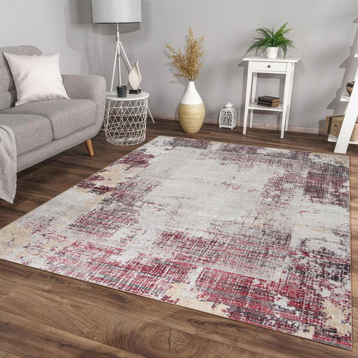 Star Grey Red Rug - LP432