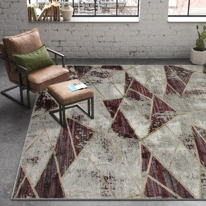 Star Modern Grey Triangle Rug - Kristal Carpets