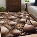 First Class Polyester Brown Rectangle Rug - Kristal Carpets