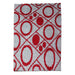 Halhal Polypropylene Shaggy Red Circle Rug 150x200 - Kristal Carpets