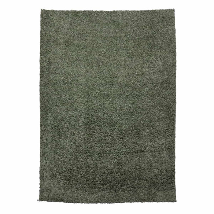 Halhal Polypropylene Shaggy Dark Green Rug 150x200 - Kristal Carpets