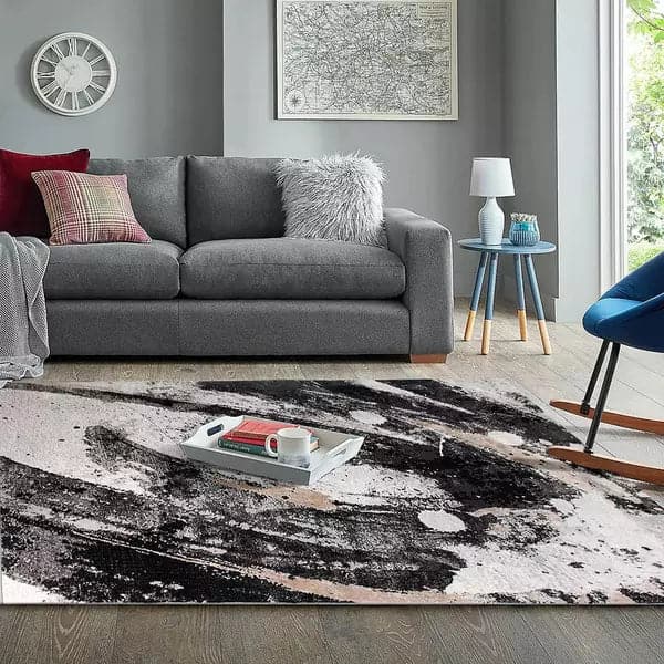 Diva Grey Brush Rug - Kristal Carpets